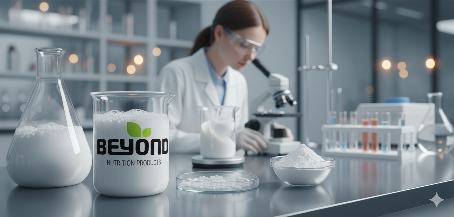 Imagen de productos lácteos o ingredientes en un laboratorio